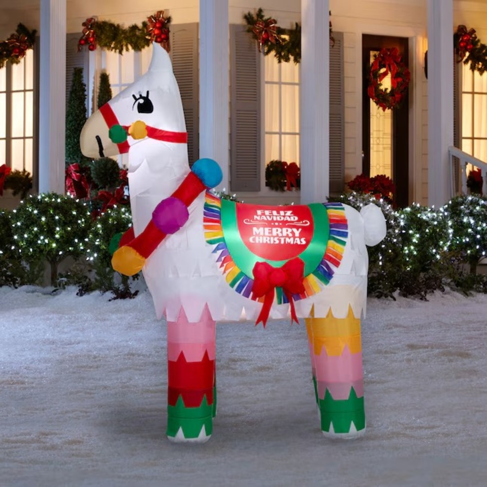 Holiday Living 6.5ft Piñata Llama Lighted Christmas Airblown Inflatable Yard NEW